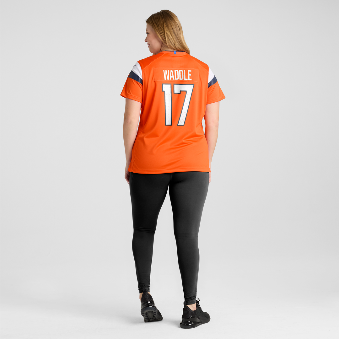 Women's Nike Denver Broncos Jaylen Waddle Orange Game NFL Jersey