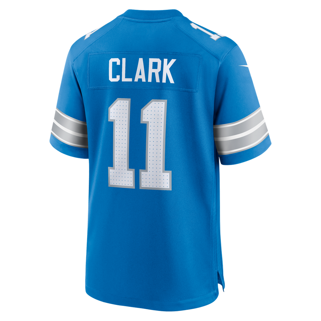 Men's Nike Detroit Lions Damone Clark Blue Team Game NFL Jersey