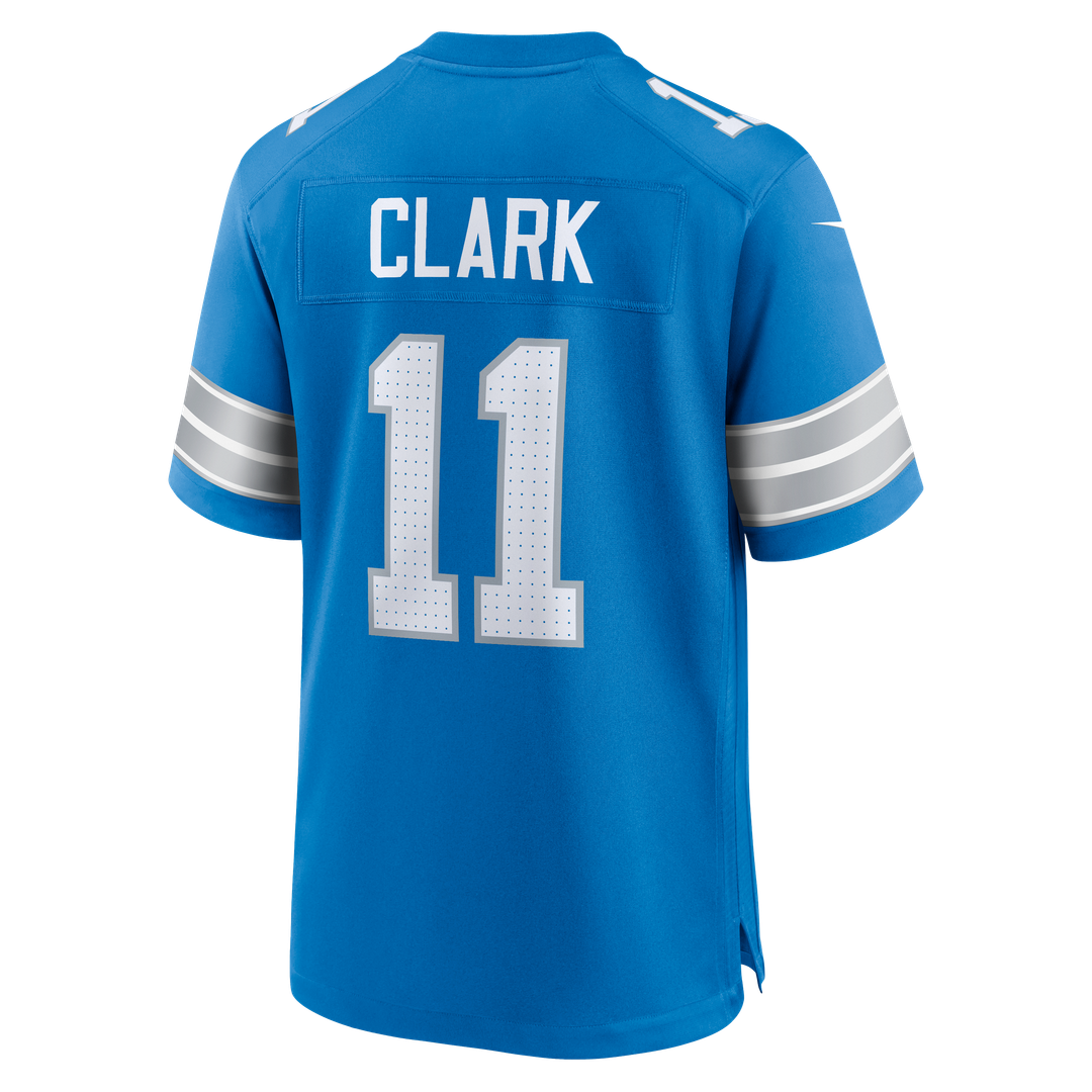 Men's Nike Detroit Lions Damone Clark Blue Team Game NFL Jersey