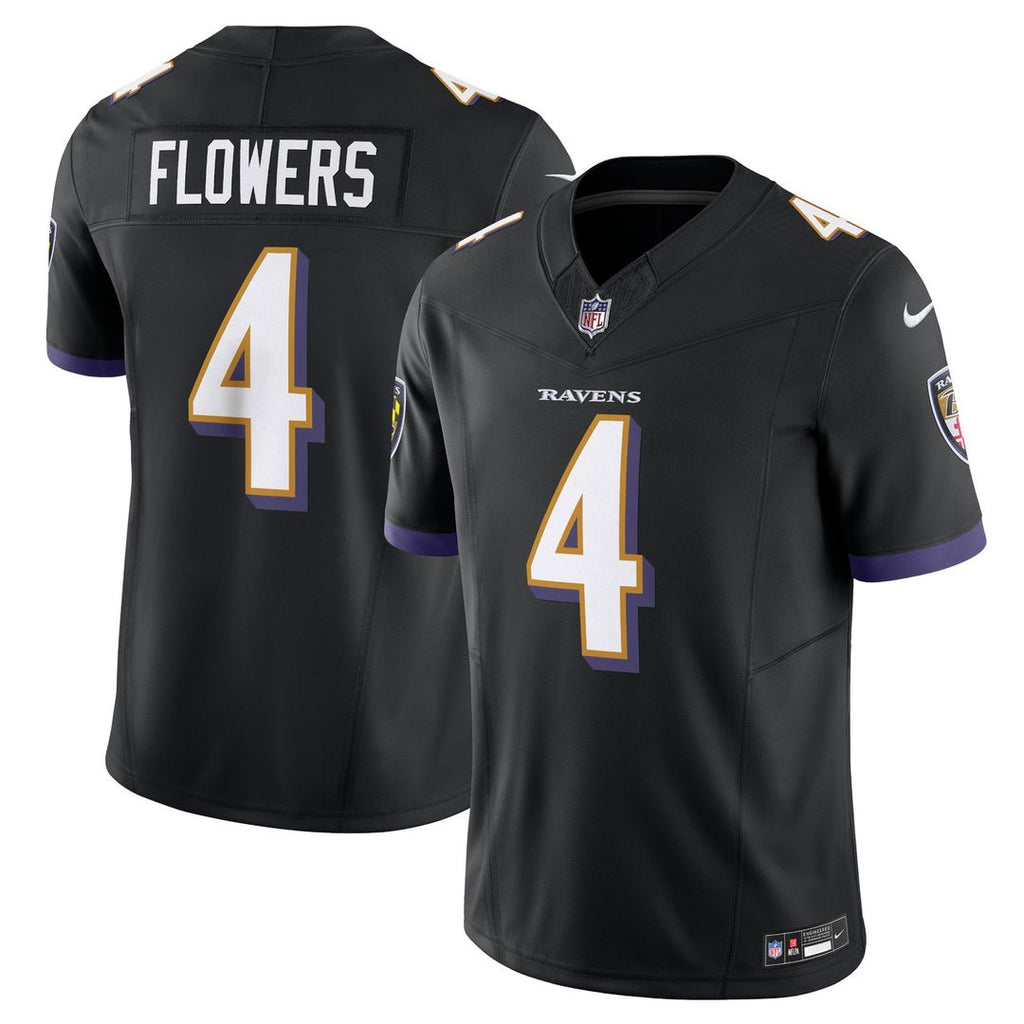 Men's Nike Baltimore Ravens Zay Flowers Black Alternate Vapor F.U.S.E. Limited NFL Jersey