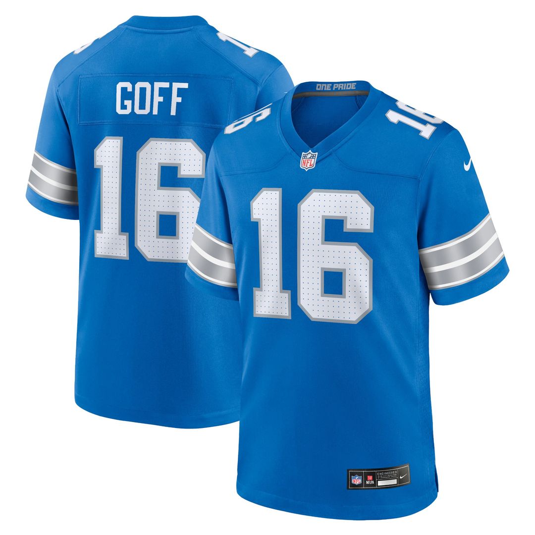 Men's Nike Detroit Lions Jared Goff Black 2nd Alternate Game NFL Jersey
