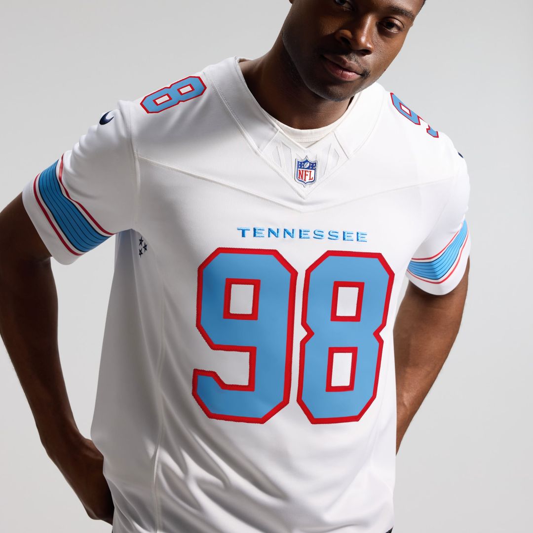 Men's Nike Tennessee Titans Jeffery Simmons White Vapor F.U.S.E. Stitched Limited NFL Jersey