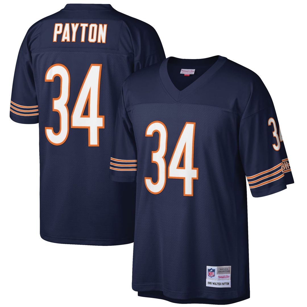 Men's Big & Tall Mitchell & Ness Chicago Bears Walter Payton White 1985 Retired Player Replica NFL Jersey