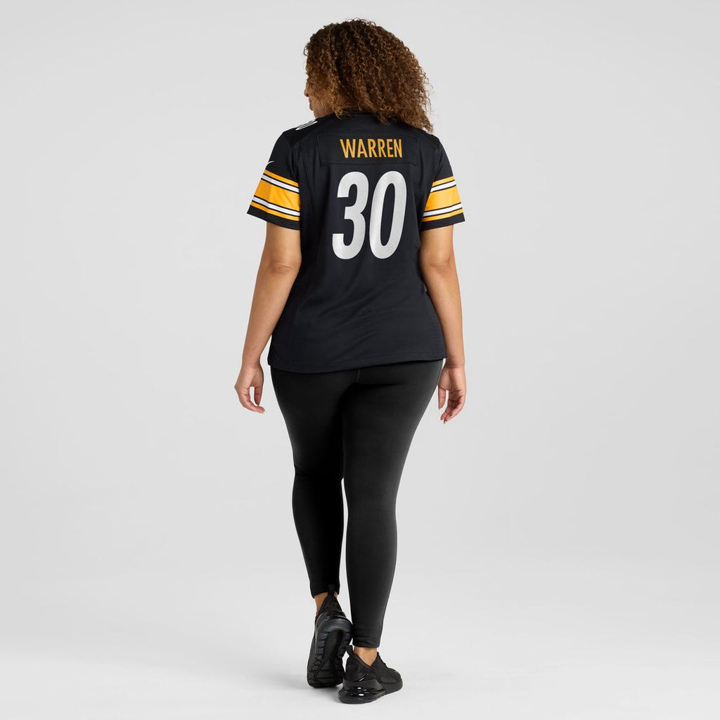 Women's Nike Pittsburgh Steelers Jaylen Warren Black Game Player NFL Jersey