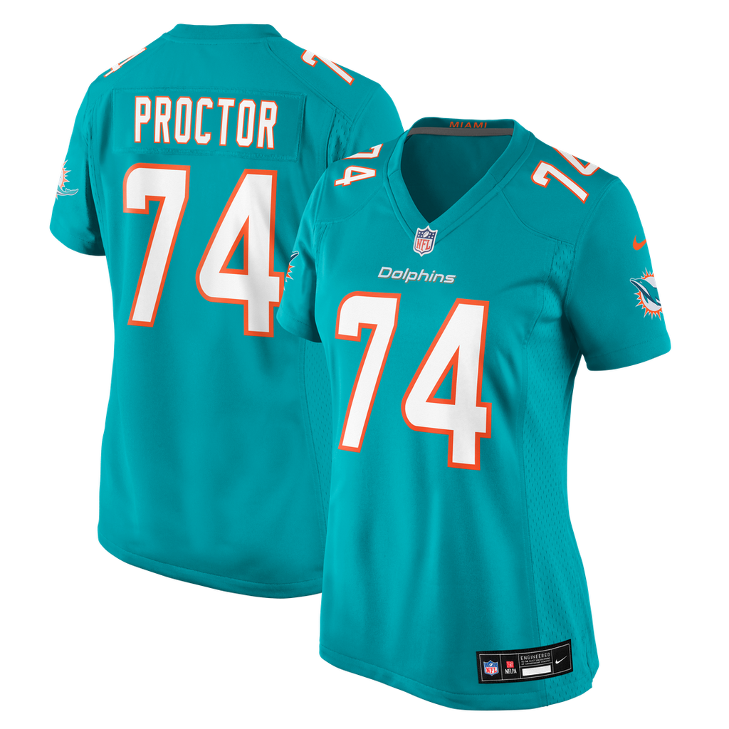 Women's Nike Miami Dolphins Kadyn Proctor Aqua Team Game NFL Jersey