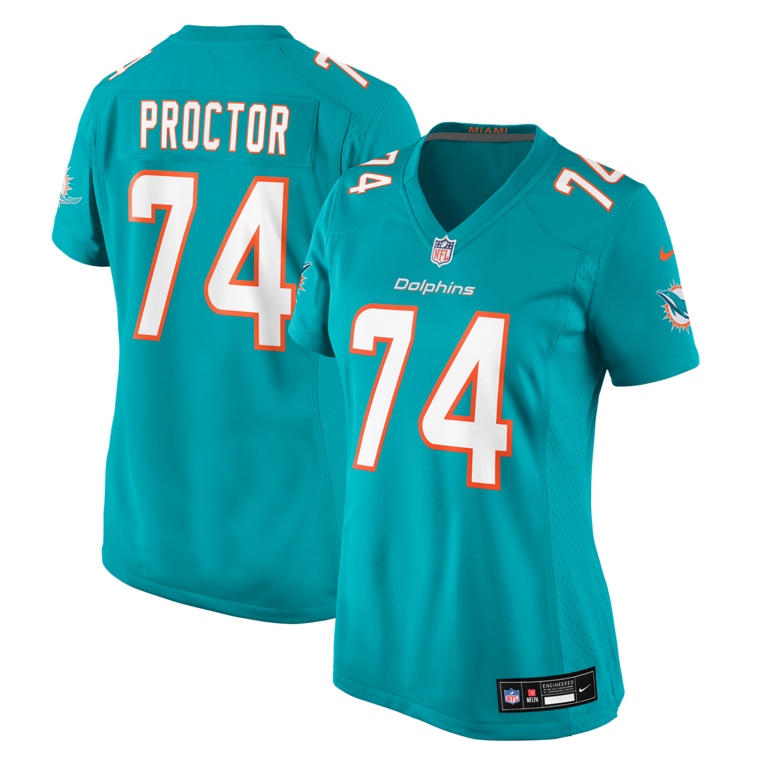 Women's Nike Miami Dolphins Kadyn Proctor Aqua Team Game NFL Jersey
