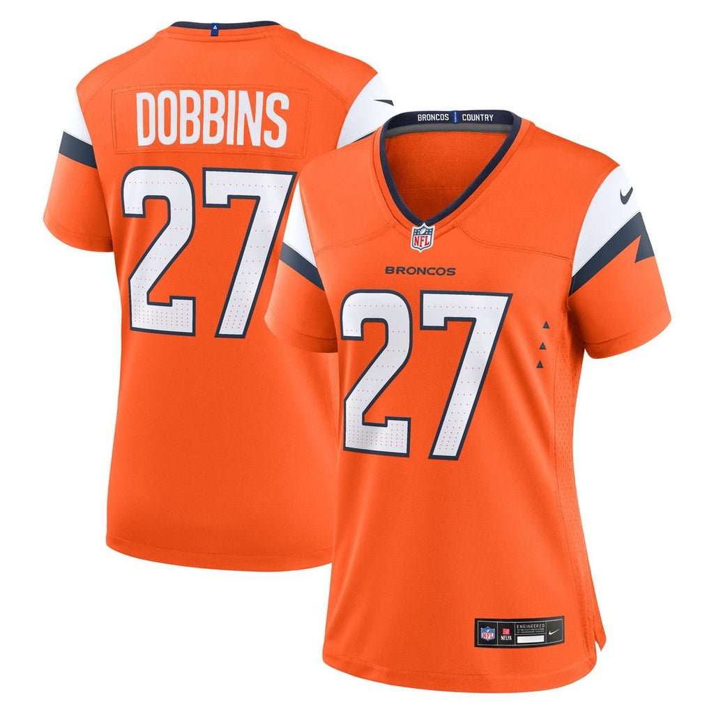 Women's Nike Denver Broncos J.K. Dobbins Orange Team Game NFL Jersey
