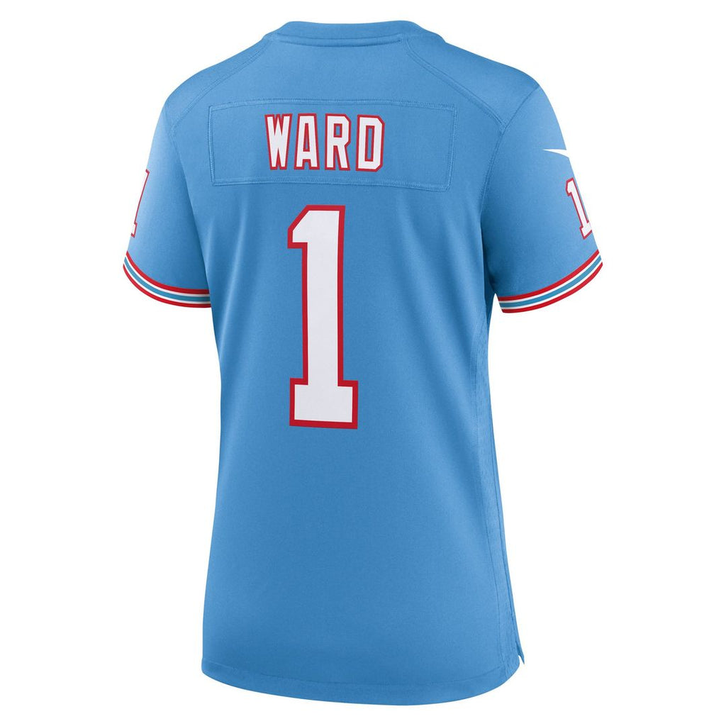 Women's Nike Tennessee Titans Cameron Ward Light Blue Alternate Oilers Throwback Game NFL Jersey