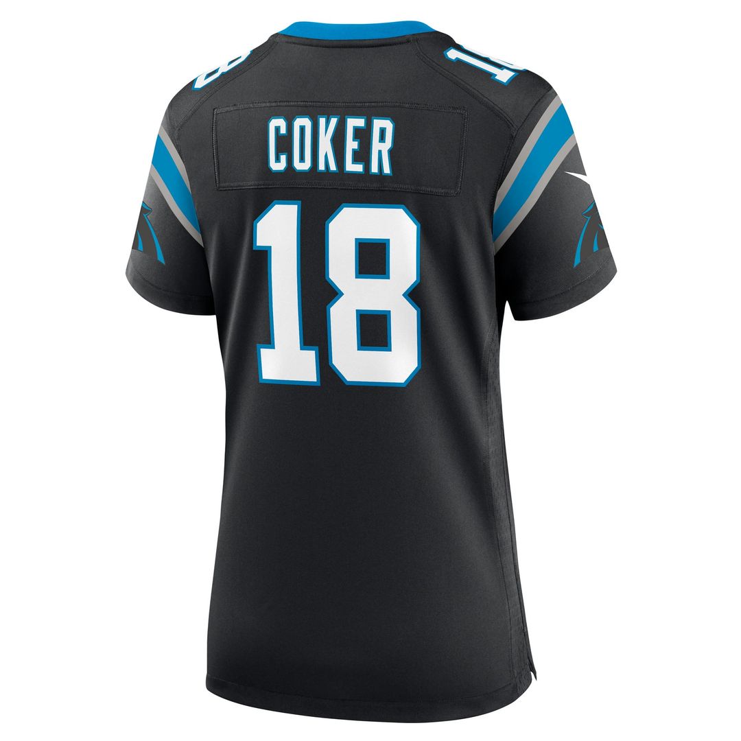 Women's Nike Carolina Panthers Jalen Coker Black Team Game NFL Jersey