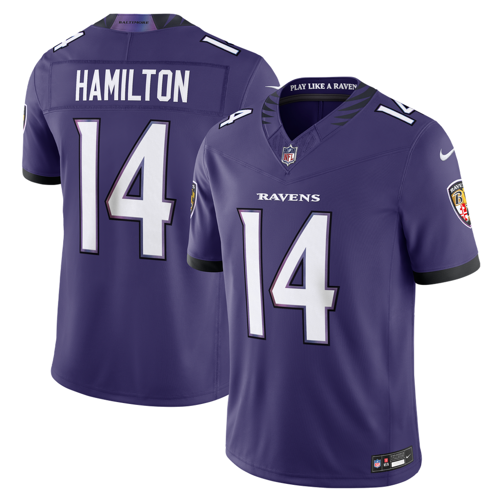 Men's Nike Baltimore Ravens Kyle Hamilton Purple Vapor F.U.S.E. Stitched Limited NFL Jersey