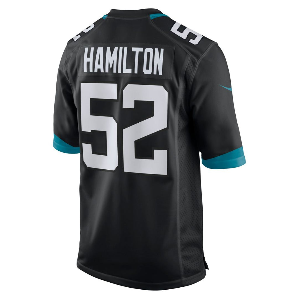 Men's Nike Jacksonville Jaguars DaVon Hamilton Black Game NFL Jersey
