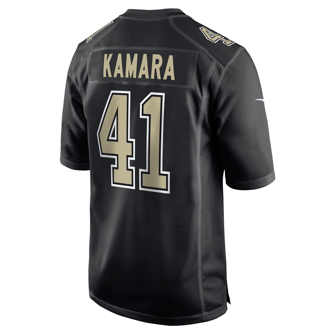 Men's Nike New Orleans Saints Alvin Kamara Carbon Black Fashion Game NFL Jersey