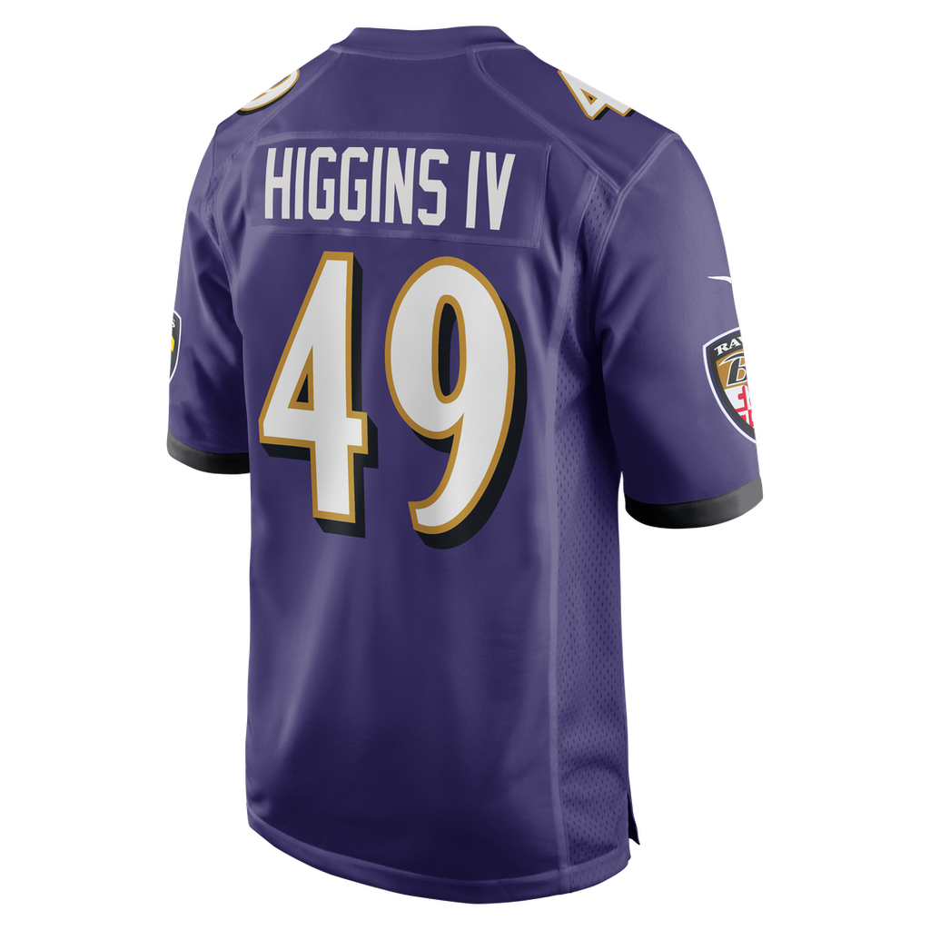 Men's Nike Baltimore Ravens Jay Higgins IV Purple Team Game NFL Jersey