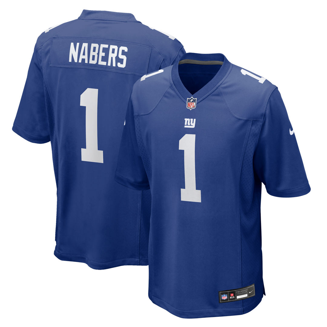 Men's Nike New York Giants Malik Nabers Royal Player Game NFL Jersey