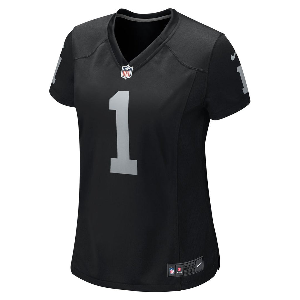 Women's Nike Las Vegas Raiders Number 1 Bride Black Game NFL Jersey