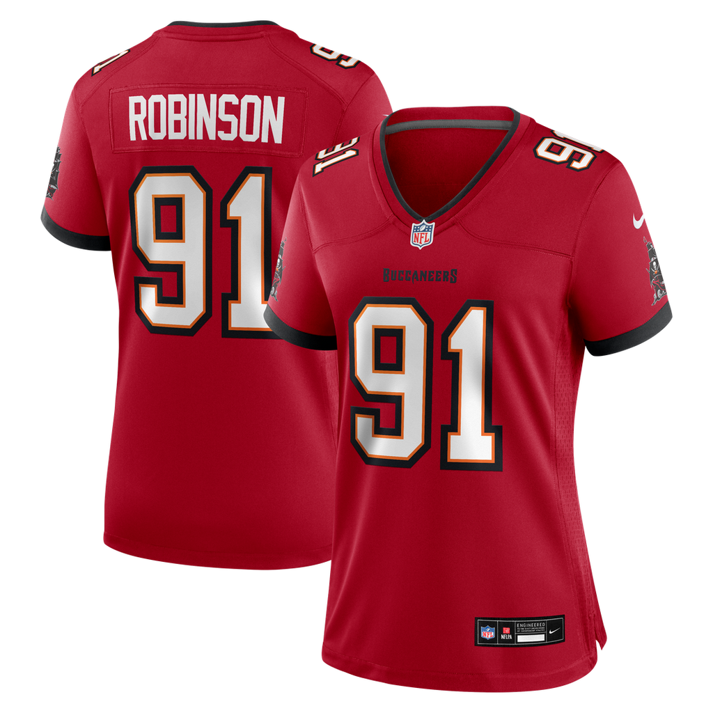 Women's Nike Tampa Bay Buccaneers A'Shawn Robinson Red Team Game NFL Jersey