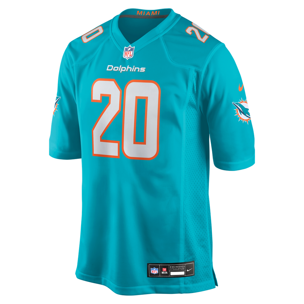 Men's Nike Miami Dolphins Jordyn Brooks Aqua Game NFL Jersey