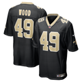 Men's Nike New Orleans Saints Zach Wood Black Game NFL Jersey