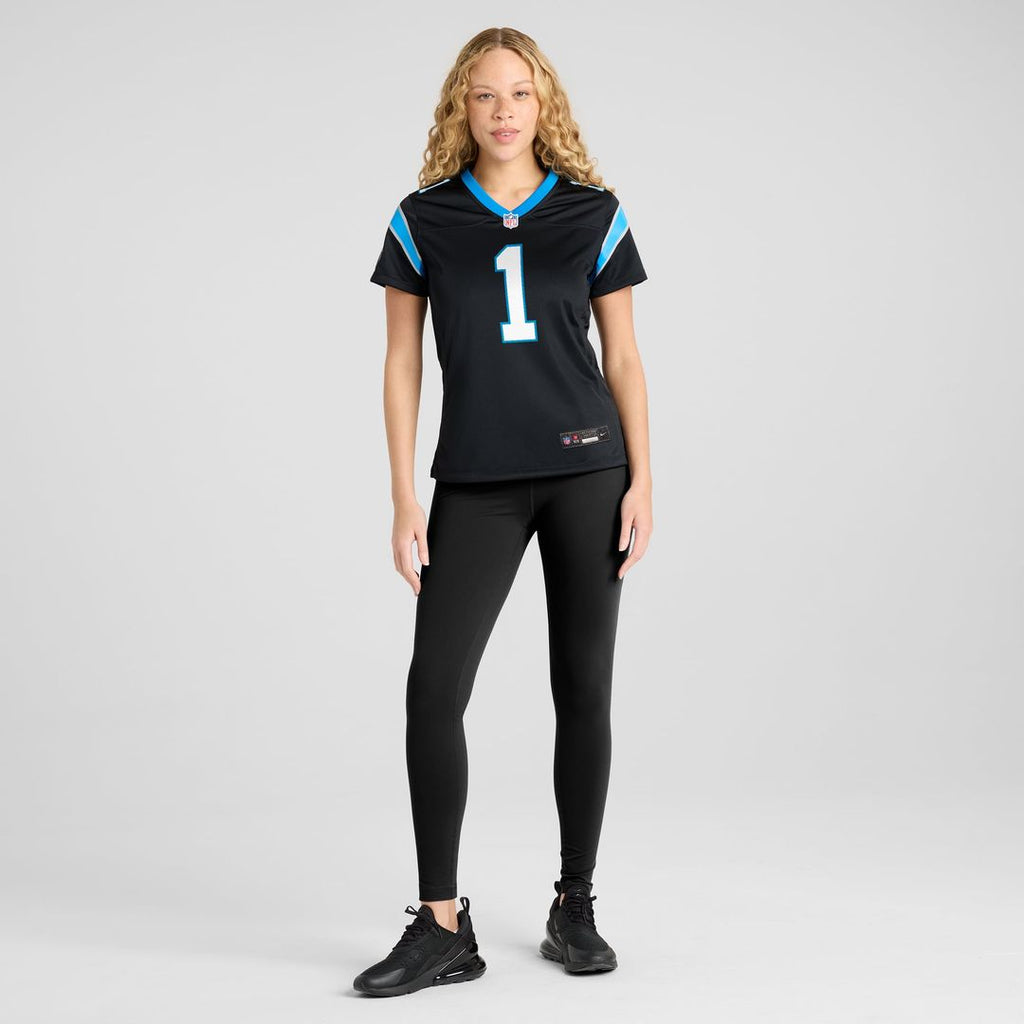 Women's Nike Carolina Panthers Number 1 Bride Black Game NFL Jersey
