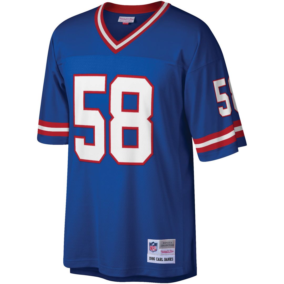 Men's Mitchell & Ness New York Giants Carl Banks Royal Legacy Replica NFL Jersey