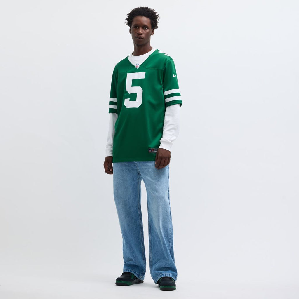 Men's Nike New York Jets Garrett Wilson Legacy Green Game NFL Jersey
