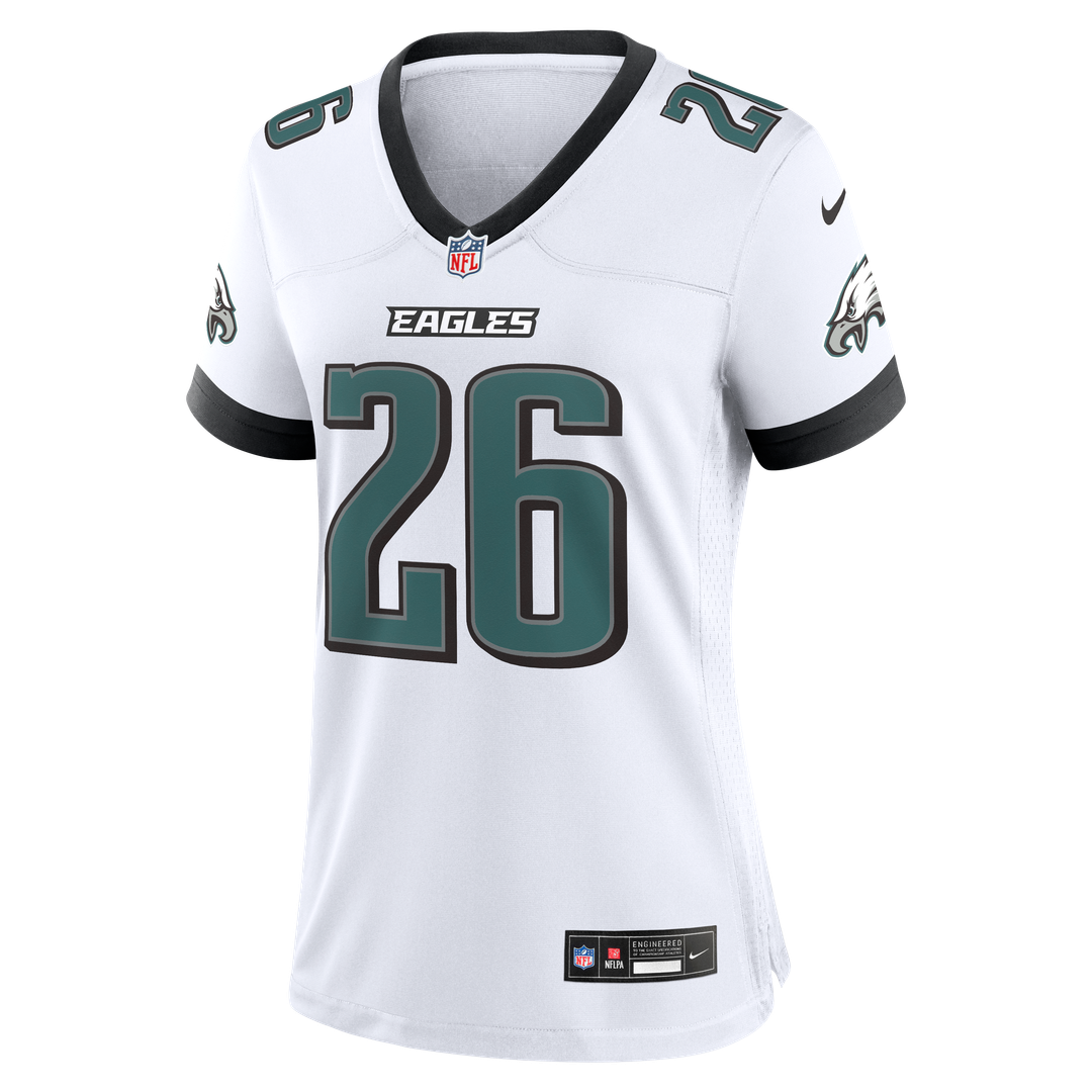 Women's Nike Philadelphia Eagles Saquon Barkley White Game NFL Jersey