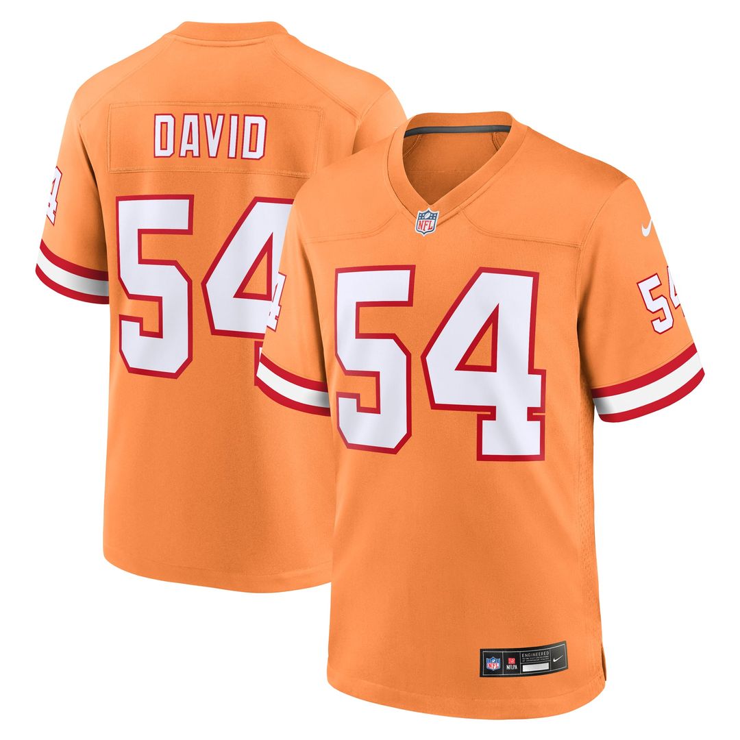 Men's Nike Tampa Bay Buccaneers Lavonte David Orange Throwback Game NFL Jersey