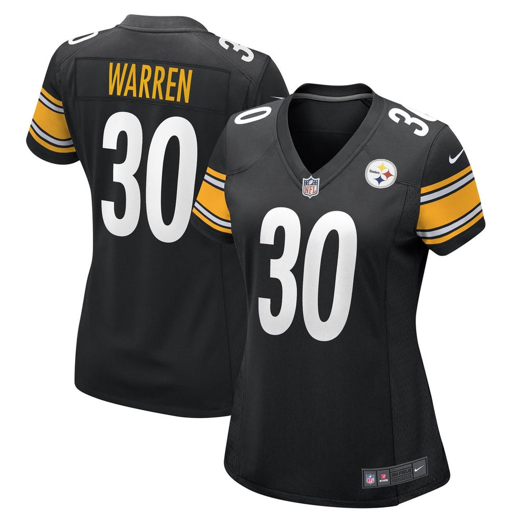 Women's Nike Pittsburgh Steelers Jaylen Warren Black Game Player NFL Jersey