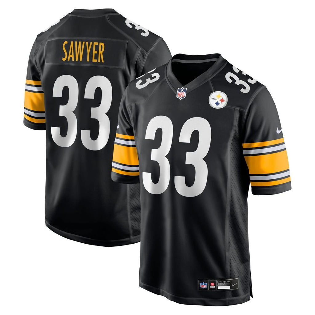 Men's Nike Pittsburgh Steelers Jack Sawyer Black Team Game NFL Jersey