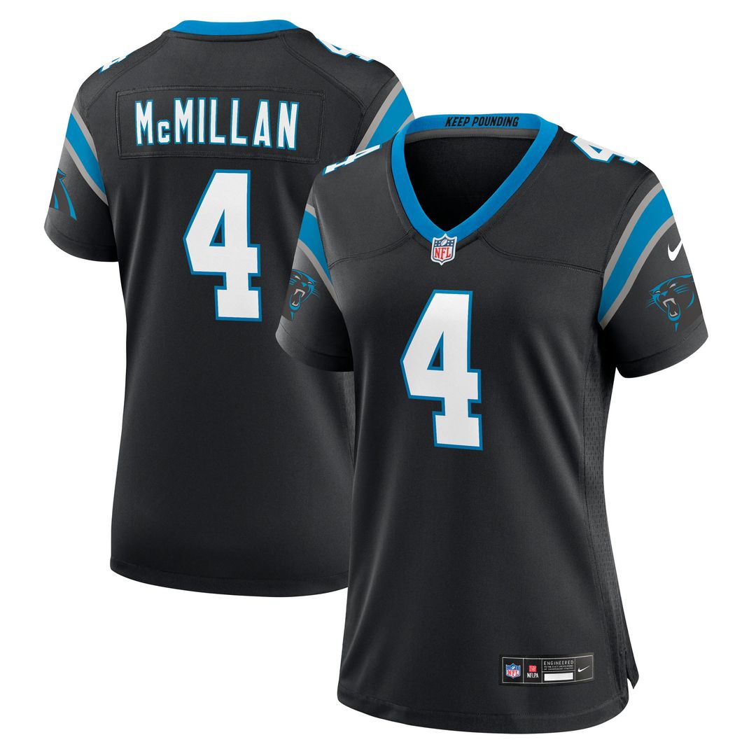 Women's Nike Carolina Panthers Tetairoa McMillan Black Team Game NFL Jersey