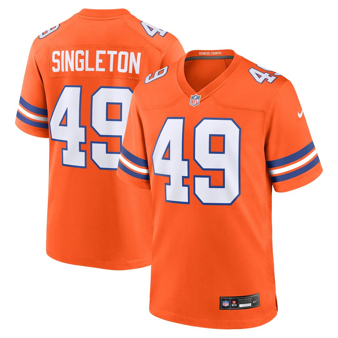 Men's Nike Denver Broncos Alex Singleton Orange Alternate Game NFL Jersey