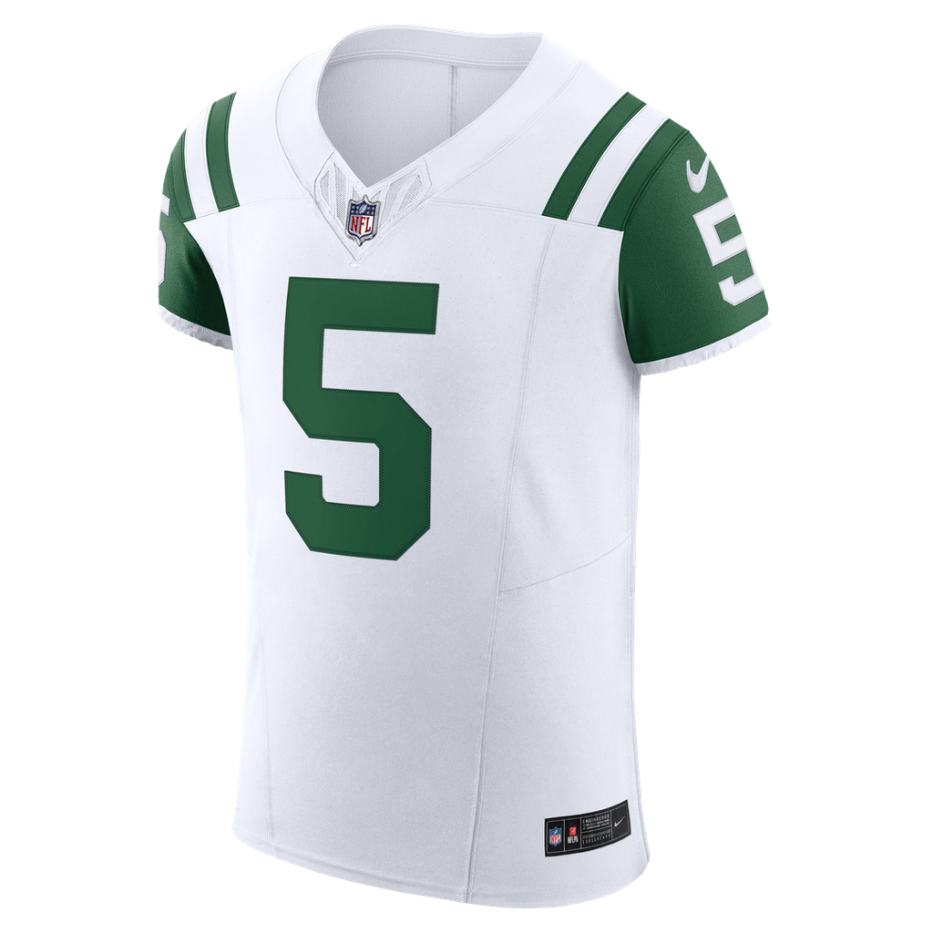 Men's Nike New York Jets Garrett Wilson White Classic Alternate Vapor F.U.S.E. Elite NFL Jersey