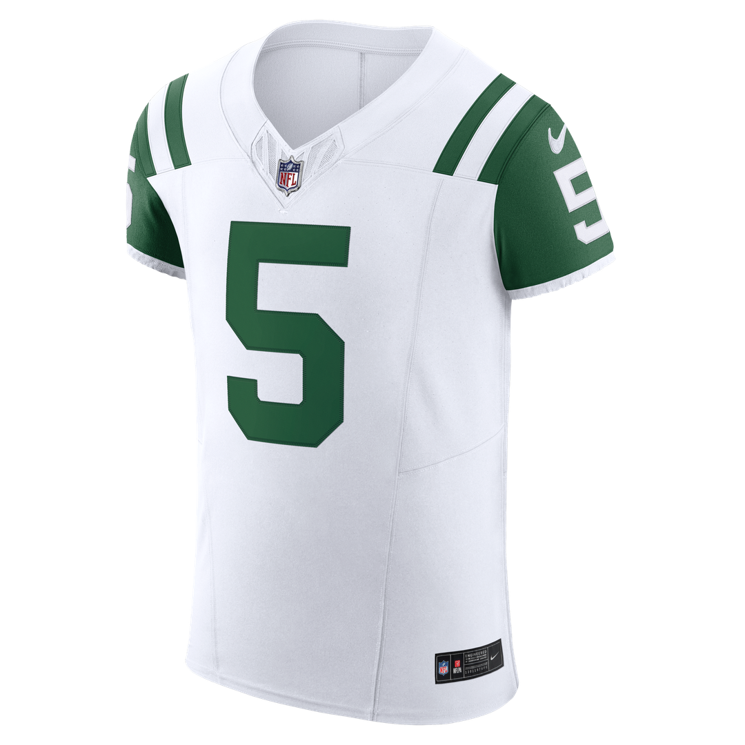 Men's Nike New York Jets Garrett Wilson White Classic Alternate Vapor F.U.S.E. Elite NFL Jersey