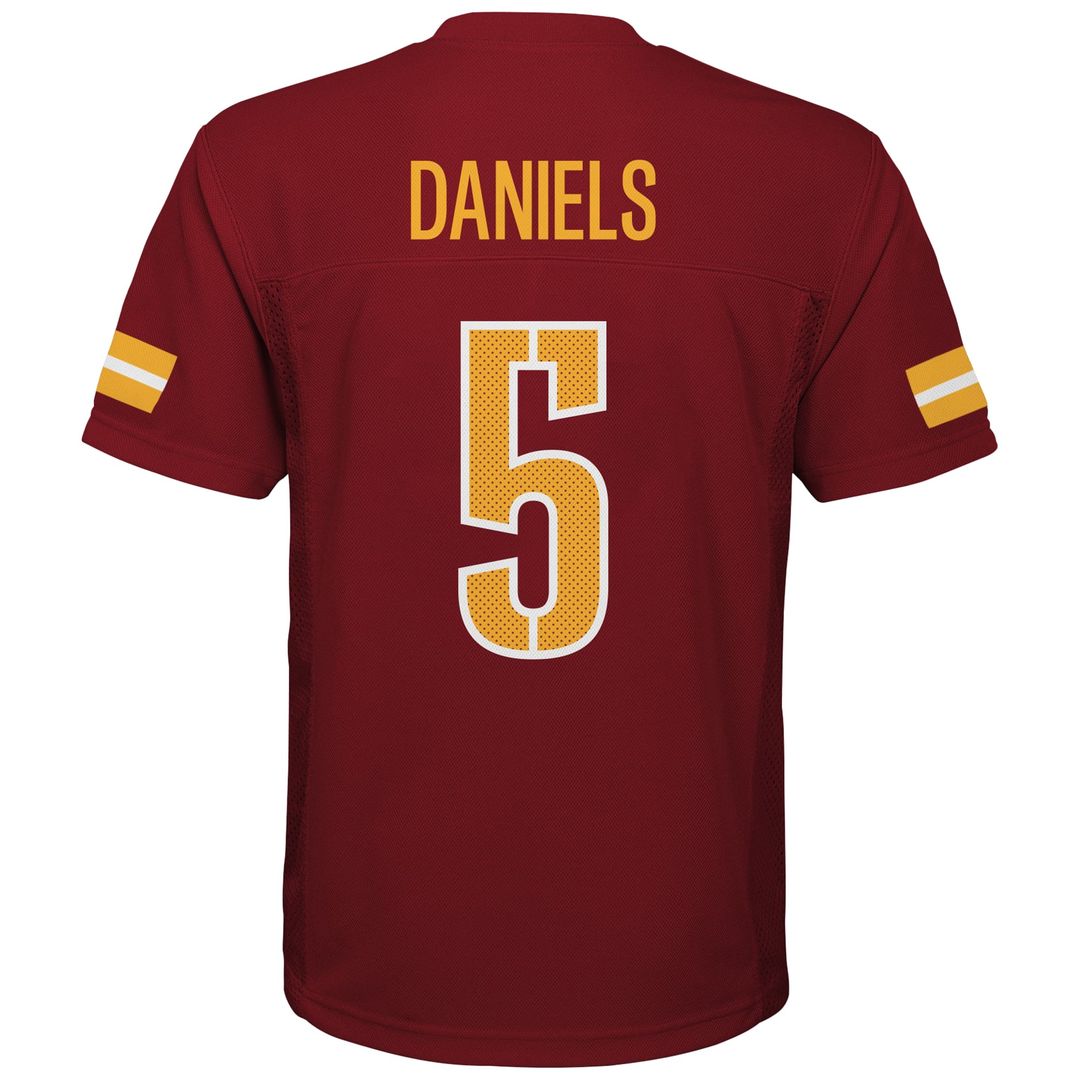 Youth Washington Commanders Jayden Daniels Burgundy Replica Player NFL Jersey