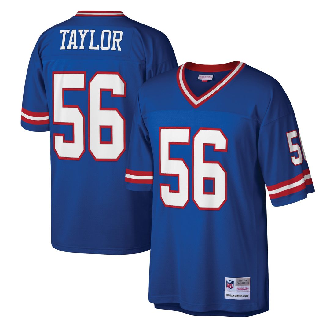 Men's Mitchell & Ness New York Giants Lawrence Taylor Royal Legacy Replica NFL Jersey