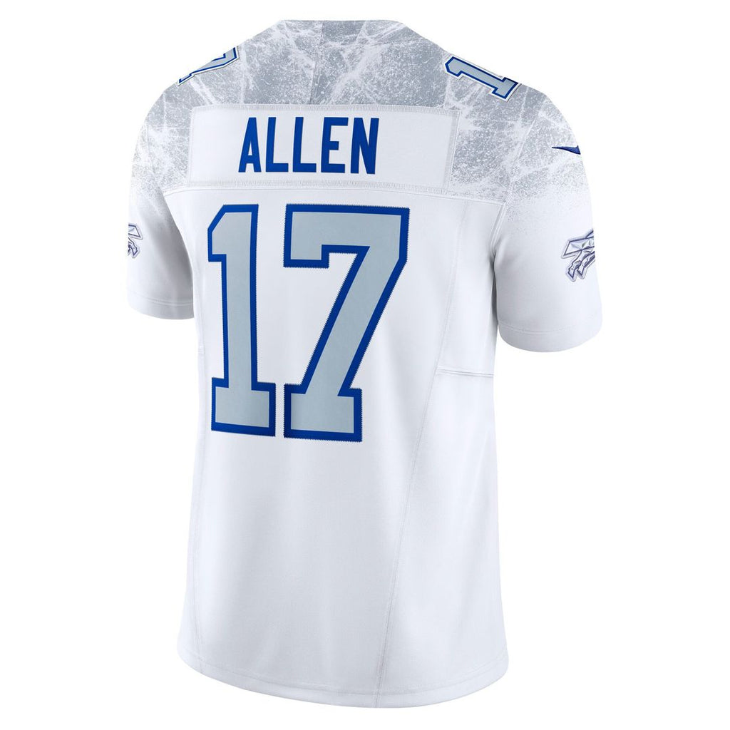 Men's Nike Buffalo Bills Josh Allen White 2025 Rivalries Collection Stitched Limited NFL Jersey