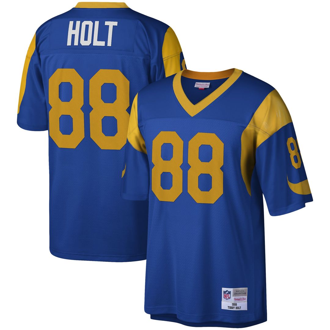 Men's Mitchell & Ness Los Angeles Rams Torry Holt Royal Legacy Replica NFL Jersey