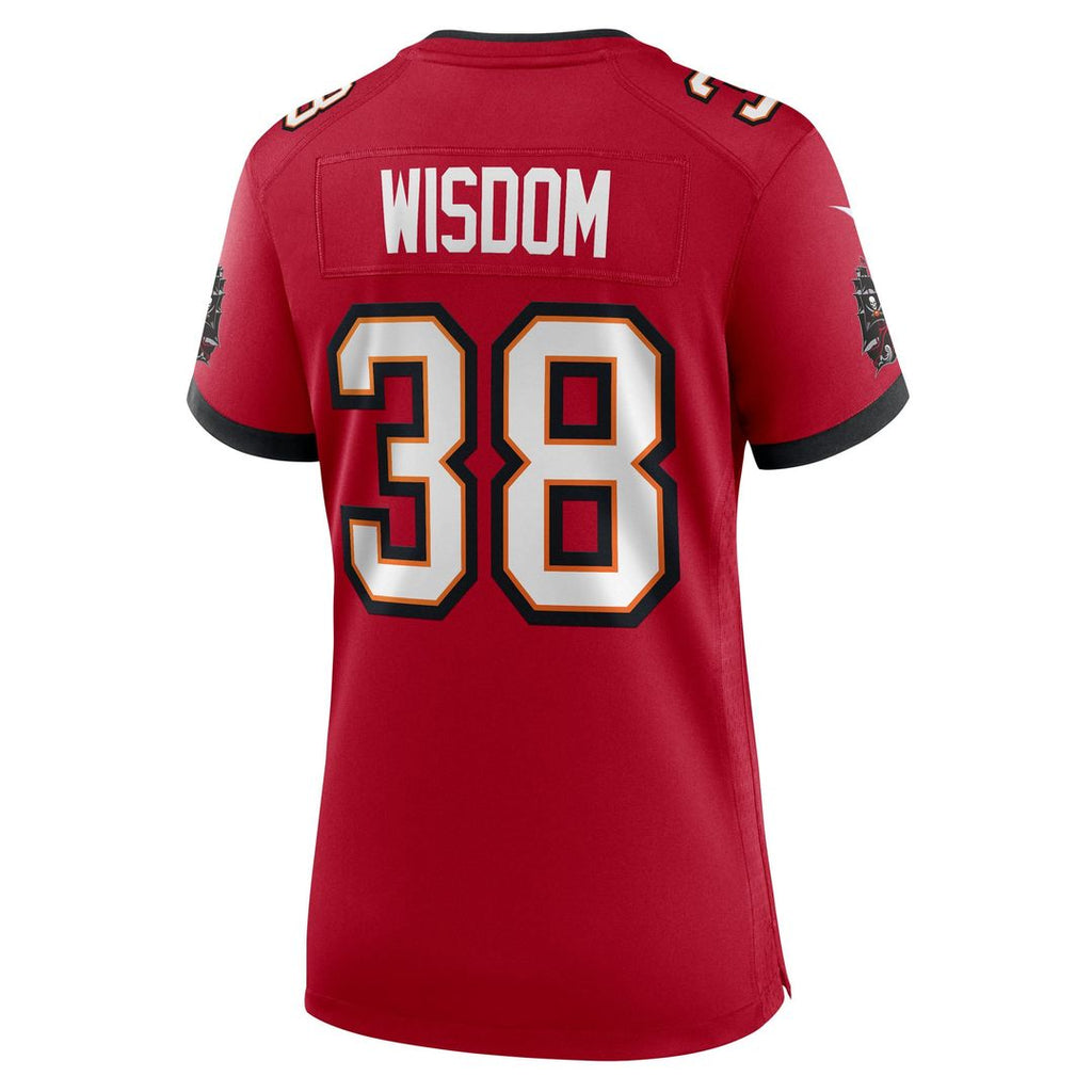 Women's Nike Tampa Bay Buccaneers Rashad Wisdom Red Team Game NFL Jersey