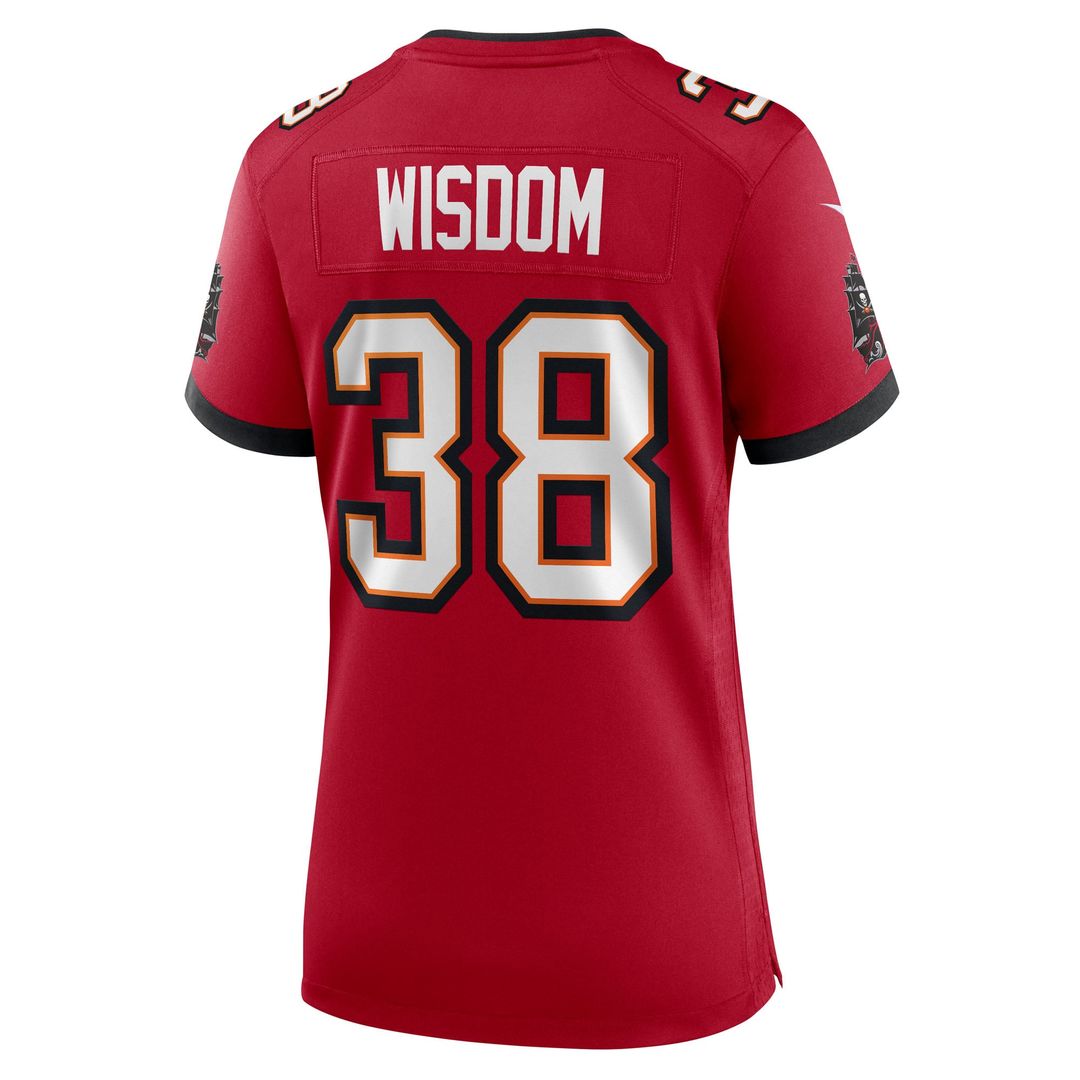 Women's Nike Tampa Bay Buccaneers Rashad Wisdom Red Team Game NFL Jersey