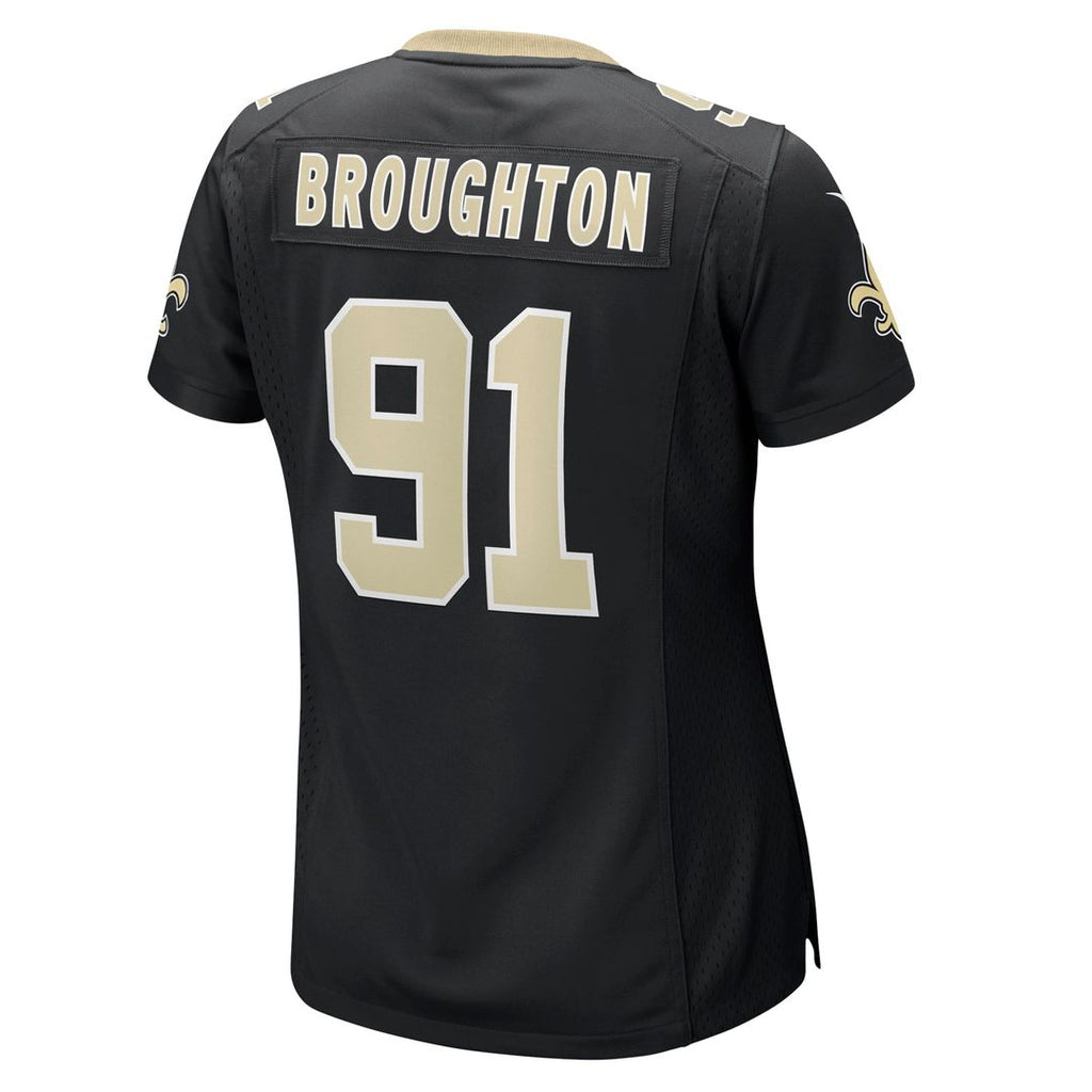 Women's Nike New Orleans Saints Vernon Broughton Black Team Game NFL Jersey