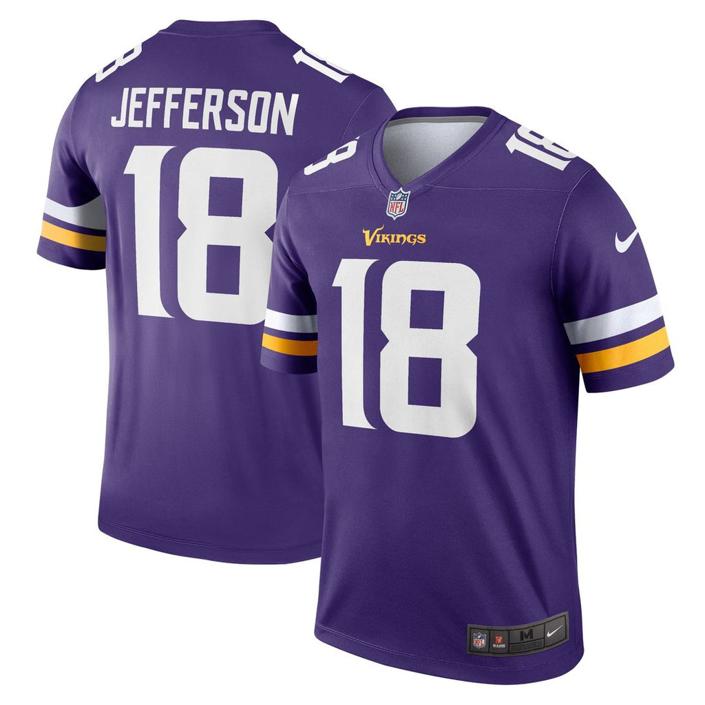 Men's Nike Minnesota Vikings Justin Jefferson Purple Legend Player NFL Performance Top
