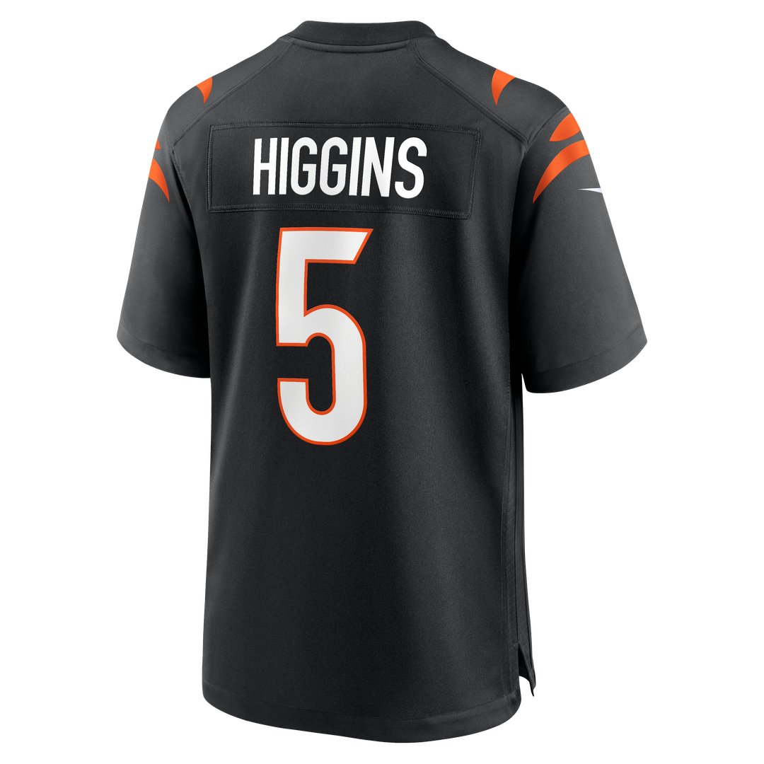 Men's Nike Cincinnati Bengals Tee Higgins Black Game Player NFL Jersey