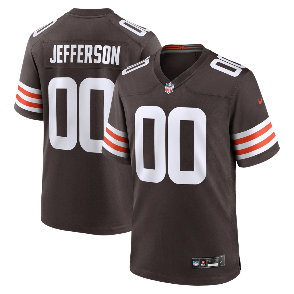 Men's Nike Cleveland Browns Justin Jefferson Brown Game NFL Jersey