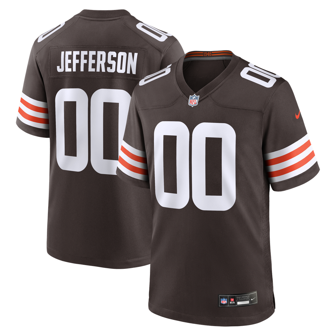 Men's Nike Cleveland Browns Justin Jefferson Brown Game NFL Jersey