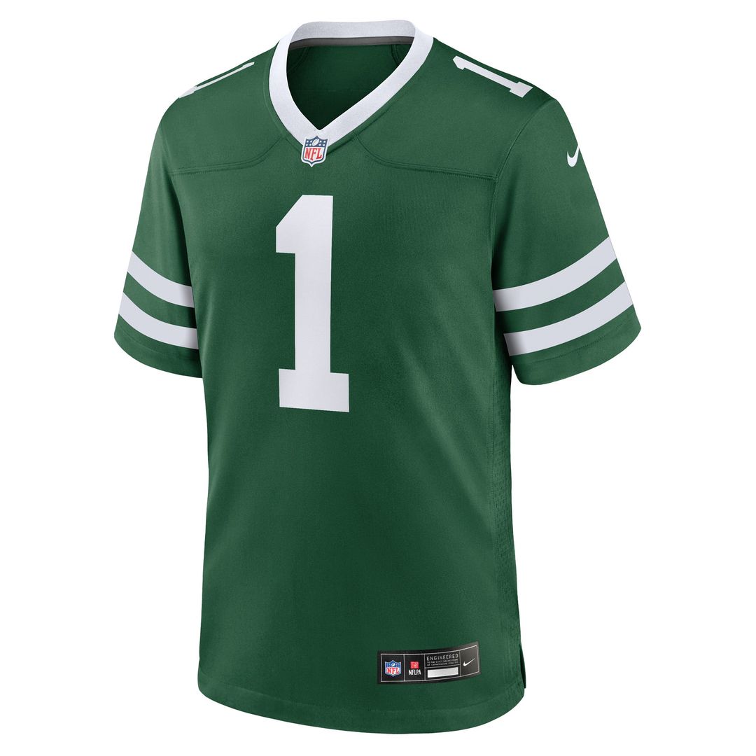 Men's Nike New York Jets Number 1 Groom Legacy Green Game NFL Jersey