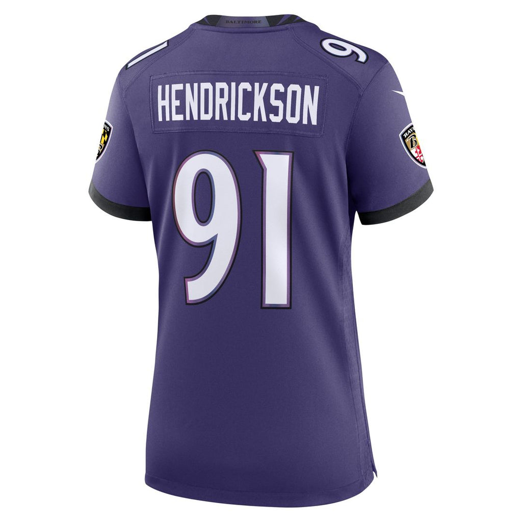 Women's Nike Baltimore Ravens Trey Hendrickson Purple Team Game NFL Jersey