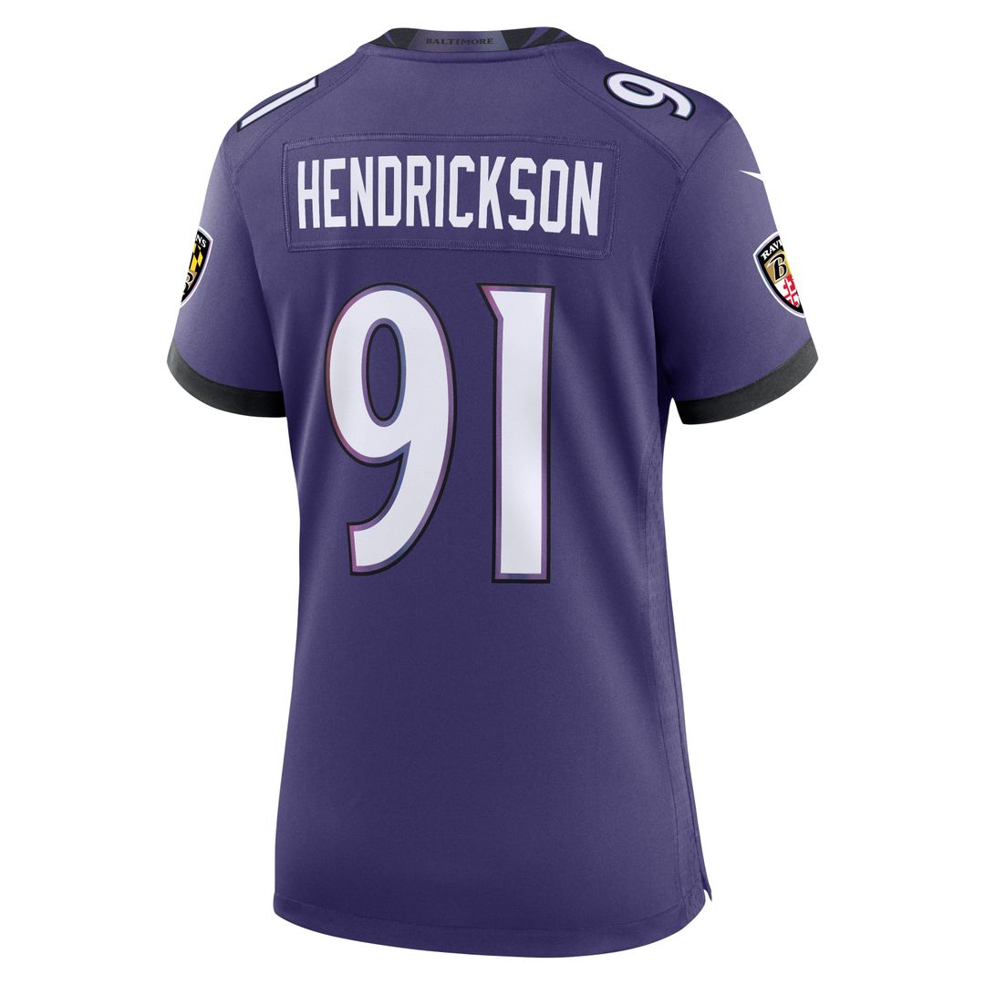 Women's Nike Baltimore Ravens Trey Hendrickson Purple Team Game NFL Jersey
