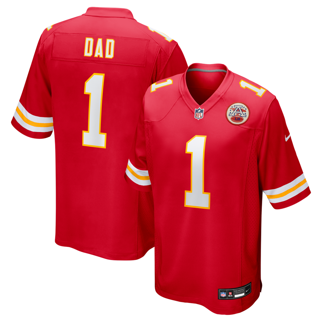 Men's Nike Kansas City Chiefs Number 1 Dad Red Game NFL Jersey