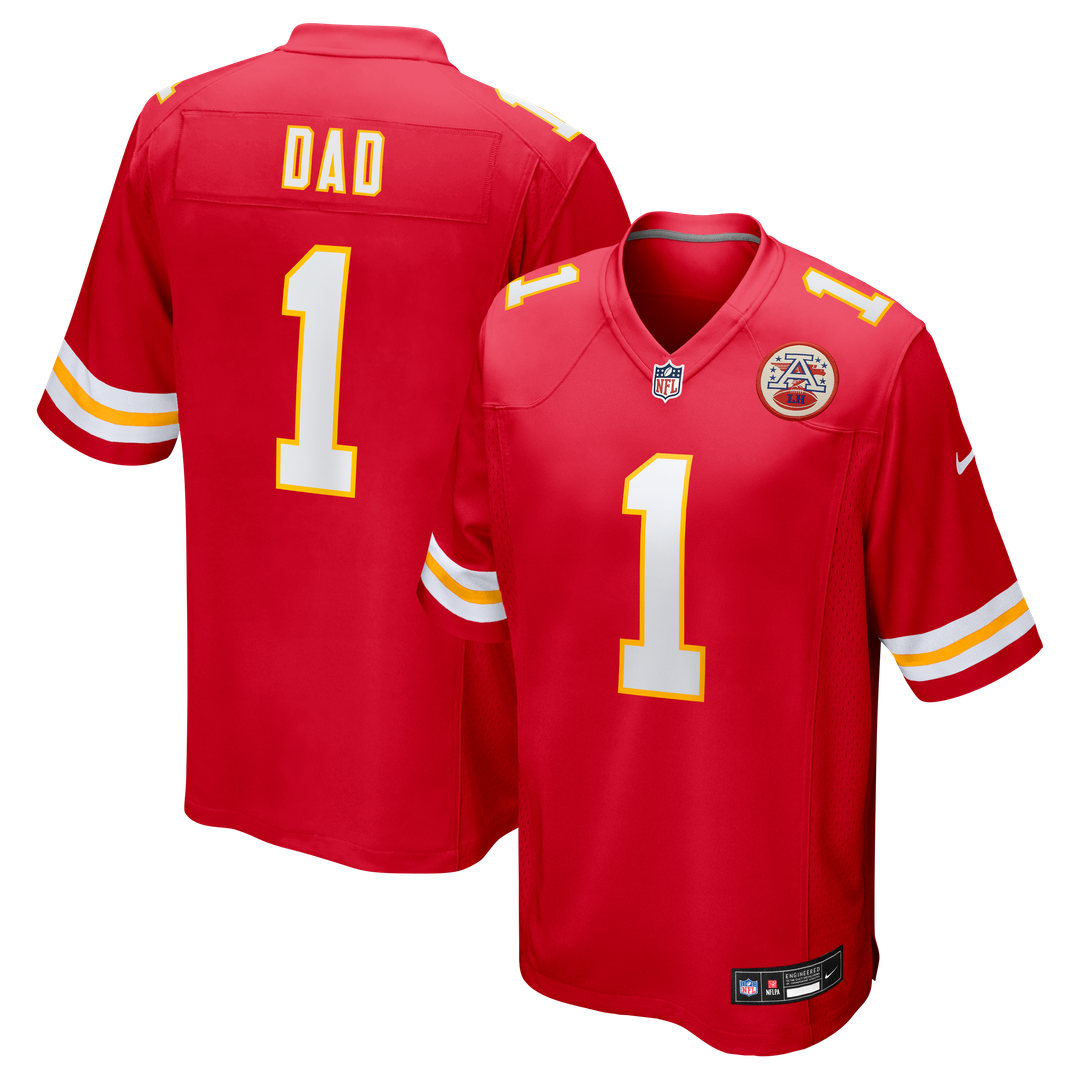 Men's Nike Kansas City Chiefs Number 1 Dad Red Game NFL Jersey