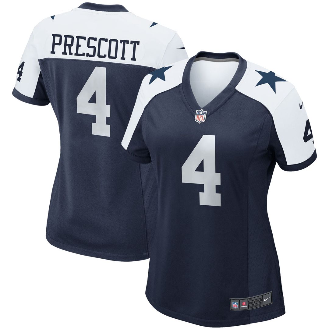 Women's Nike Dallas Cowboys Dak Prescott White Team Game NFL Jersey